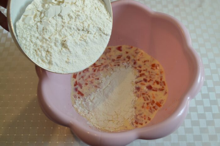 Gradually add the flour