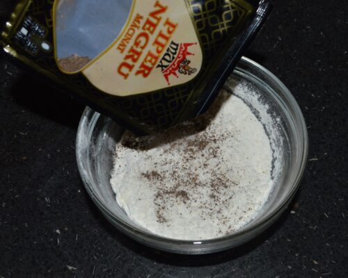Sprinkle with ground black pepper