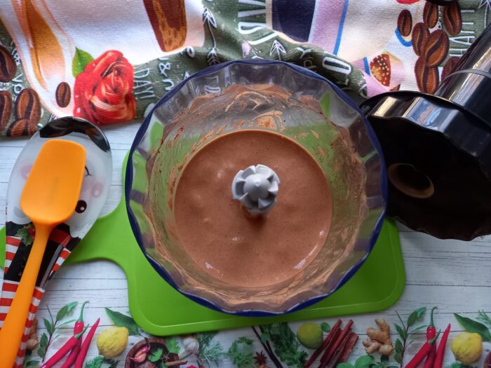 we will obtain a delicate, sticky, chocolate-colored mass