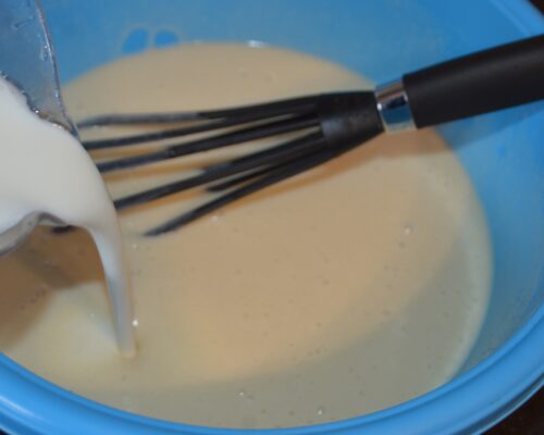 Then add the kefir and mix