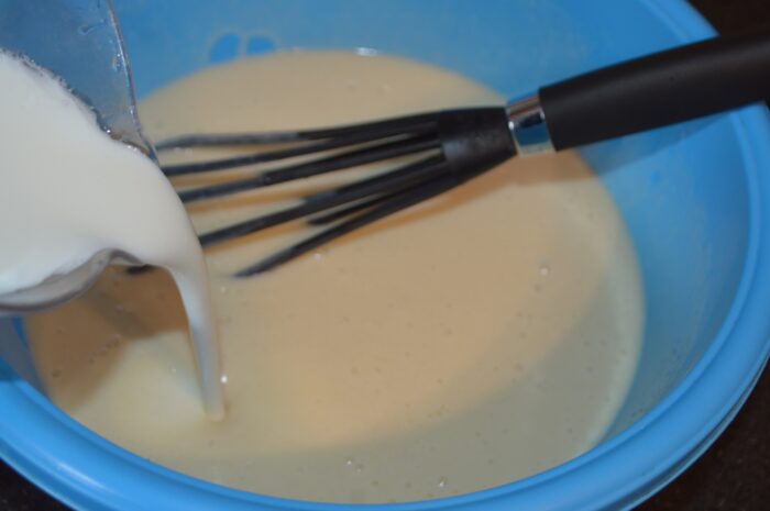 Then add the kefir and mix