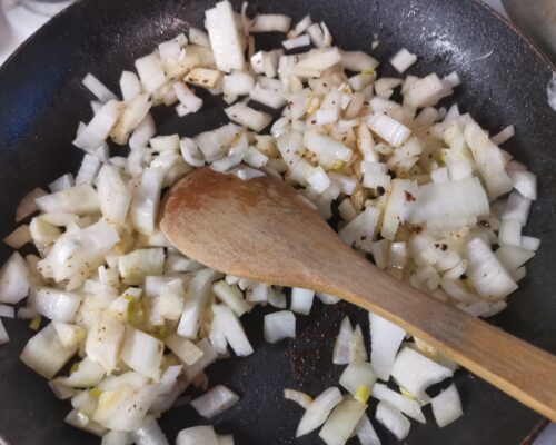 Fry the onions