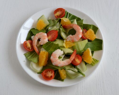 Peel the chilled shrimp
