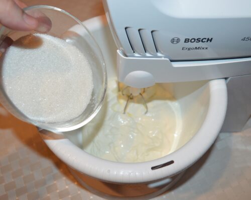 add the sour cream and sugar