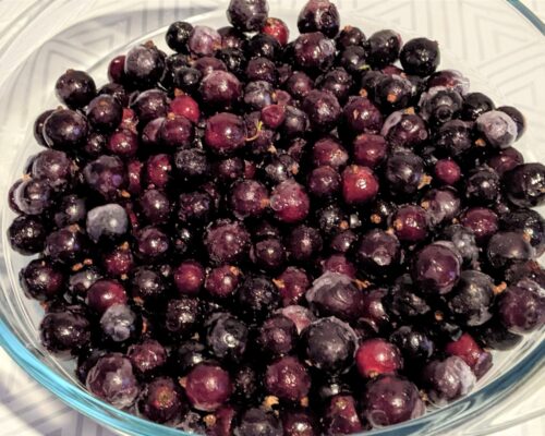 Make the berry layer from frozen currants