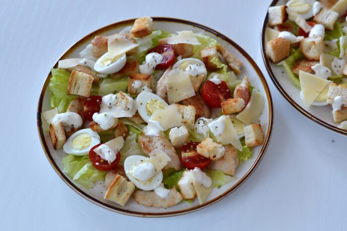 Salt the salad to taste