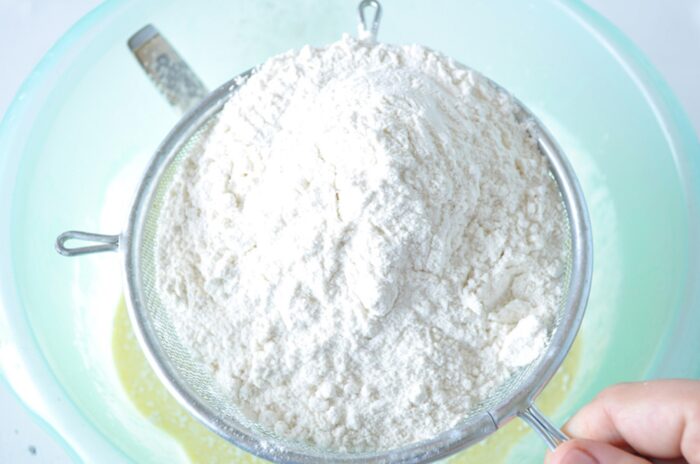 Put the flour in a sieve