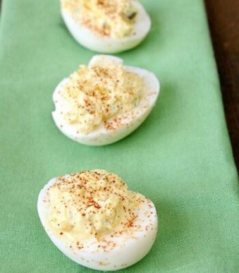 Easy Stuffed Eggs with Mustard, Mayo & Vinegar