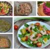 Fresh vegetable salad with cucumbers, tomatoes and herbs
