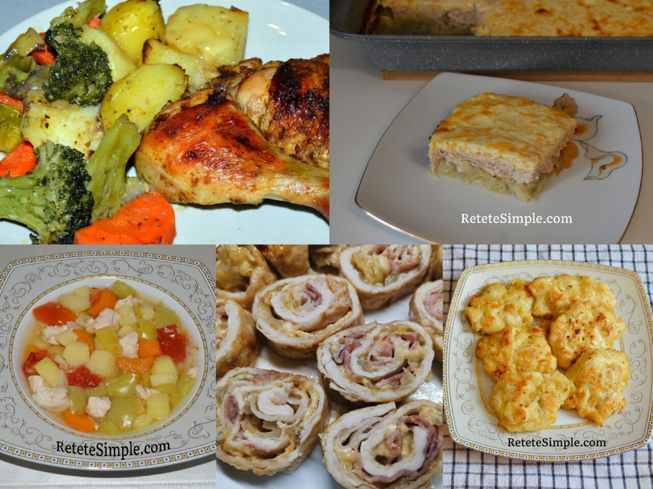 “Juicy roasted chicken served with salad