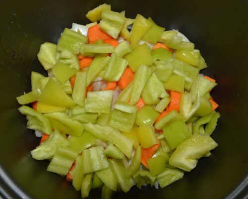 Add the chopped bell pepper