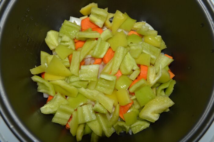 Add the chopped bell pepper