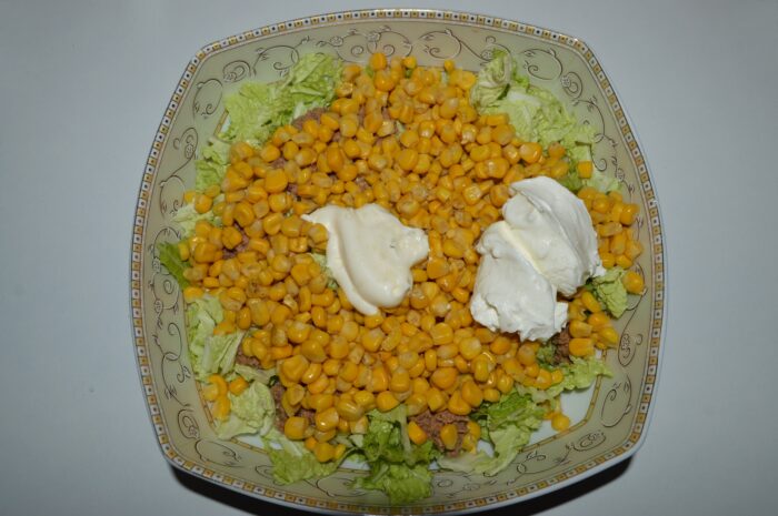 Add mayonnaise and sour cream