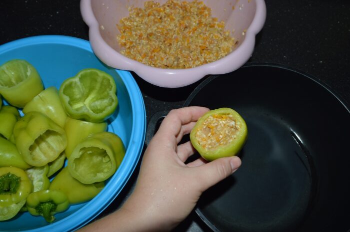 Stuff the peppers with the prepared filling