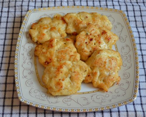 Golden chicken breast patty with crispy edges