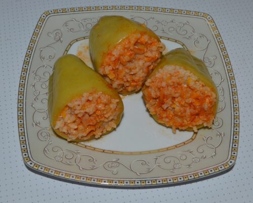 The stuffed peppers are ready