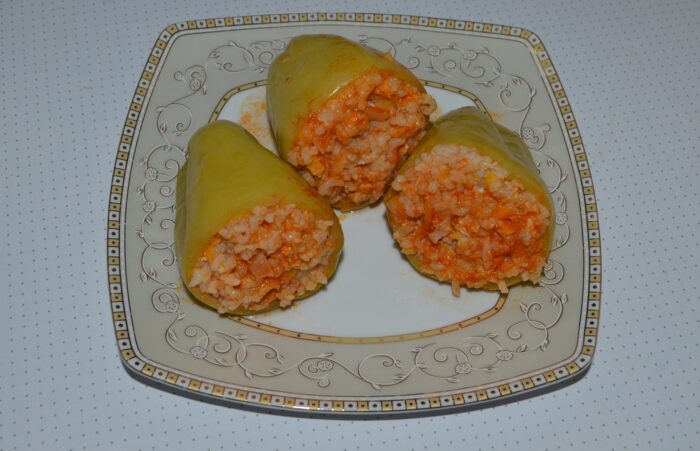 The stuffed peppers are ready