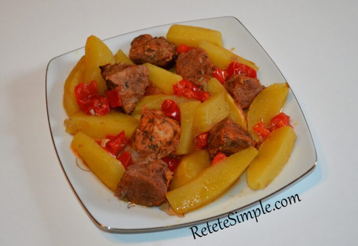 The pork roast with vegetables is ready