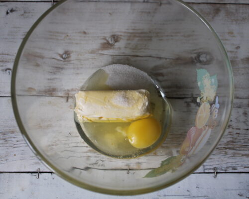 mix butter with egg