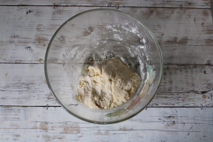 The dough is formed into a ball