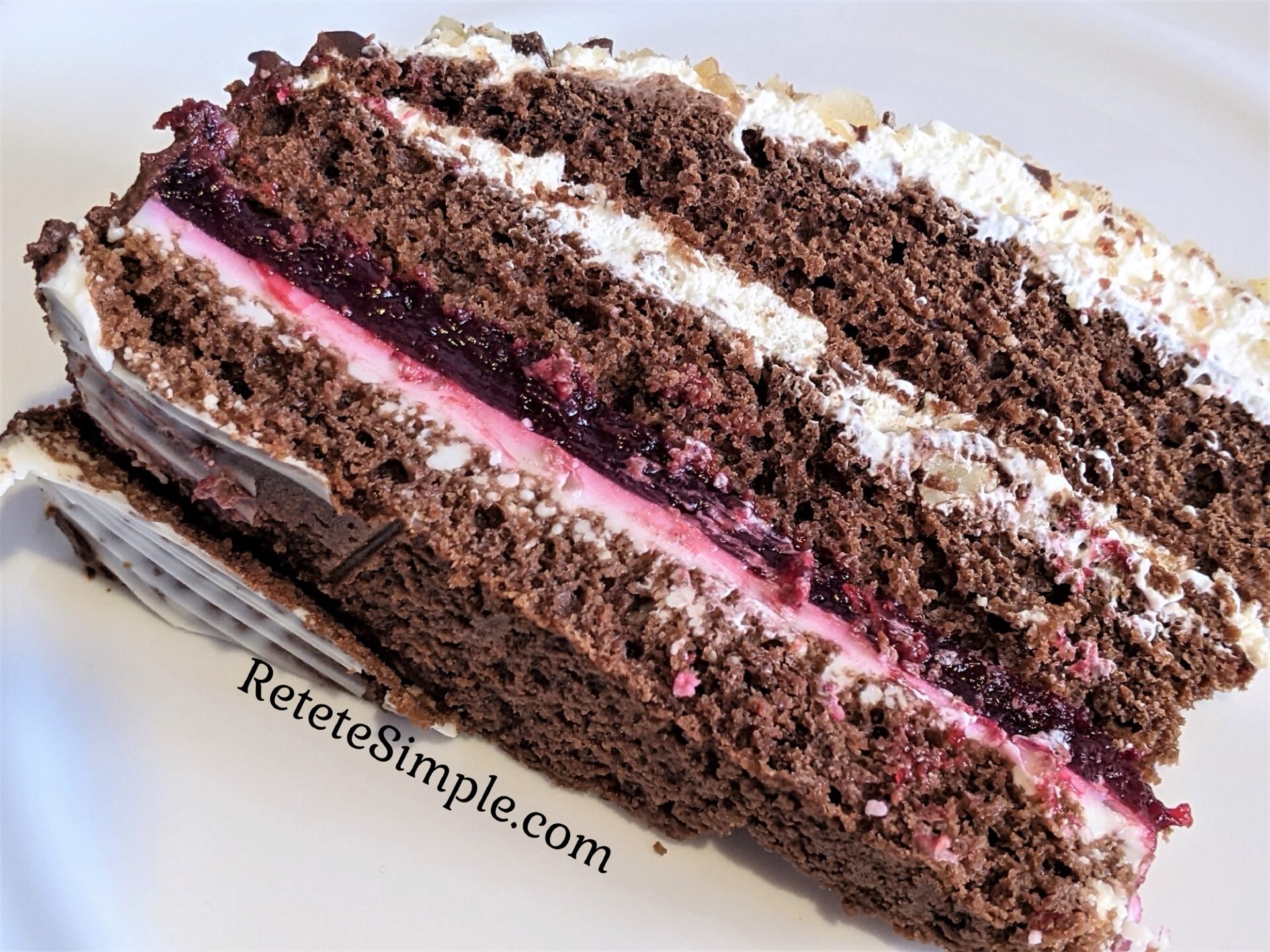 Layered Blackcurrant & Nut Cake