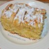 Moist cottage cheese and apple cake with sliced apples baked on top