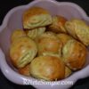 Close-up of golden cheese pastry edge