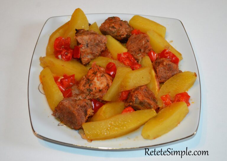 Roasted Pork with Garlic, Potatoes & Bell Peppers