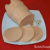 Homemade chicken salami set in a bottle mold