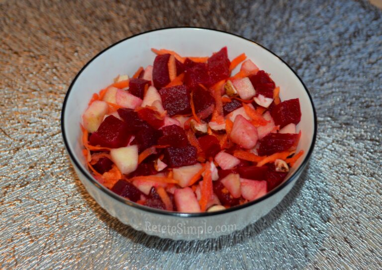 Salata de sfecla rosie cu mere si alune