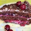 A juicy sour cherry cake layered with creamy filling