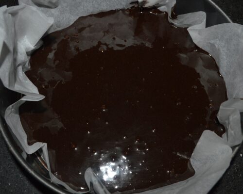 Pour the mixture into a baking pan