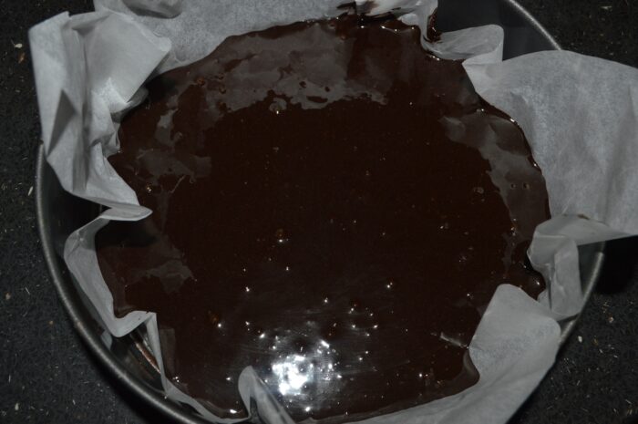 Pour the mixture into a baking pan