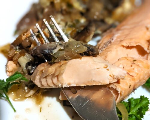 The salmon is ready