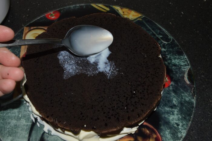 sponge cake must be thoroughly soaked in milk