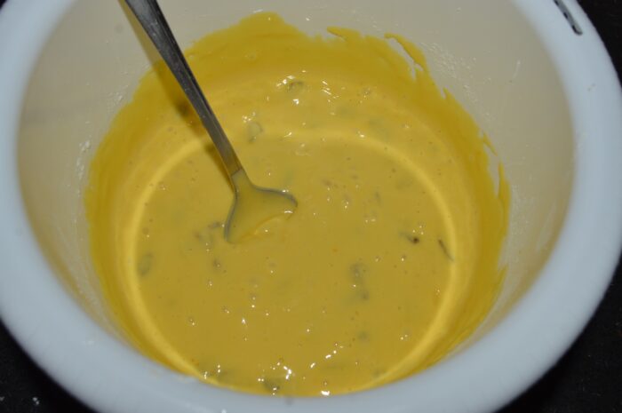 Mix the raisins into the dough