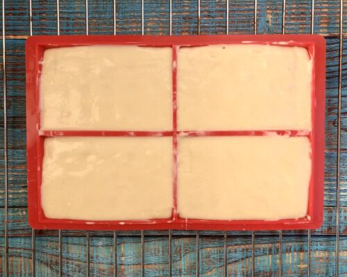 Place the mold filled with dough on the oven rack