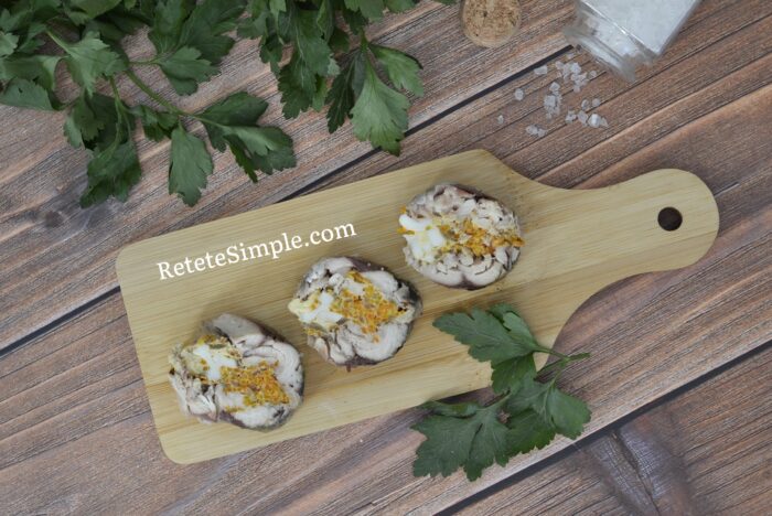 Mackerel roll with carrot and egg it's ready