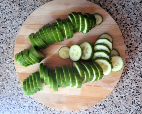 cut cucumbers