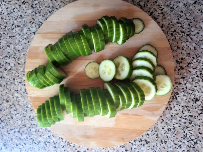 cut cucumbers