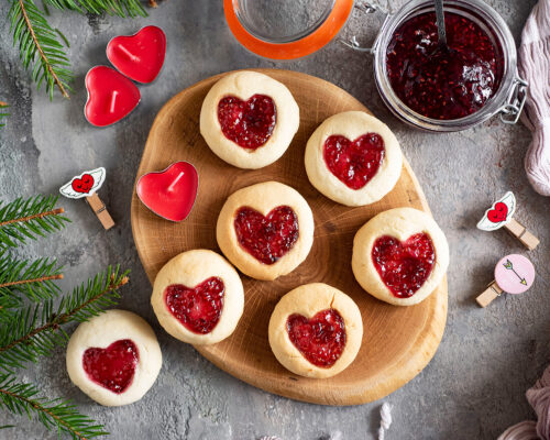 raspberry jam biscuits are ready