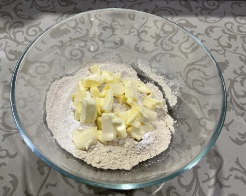 Cut the cold butter into cubes
