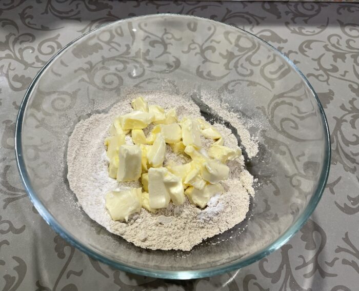 Cut the cold butter into cubes