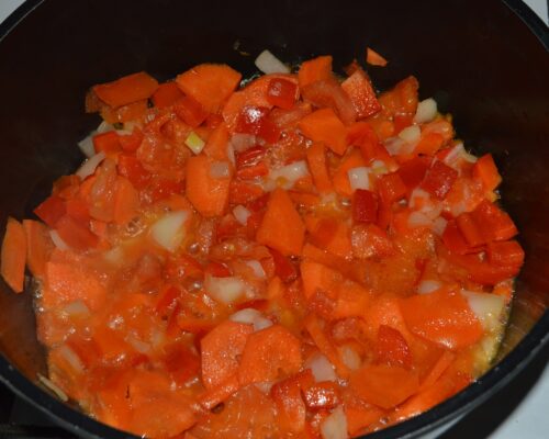 Cook the vegetables