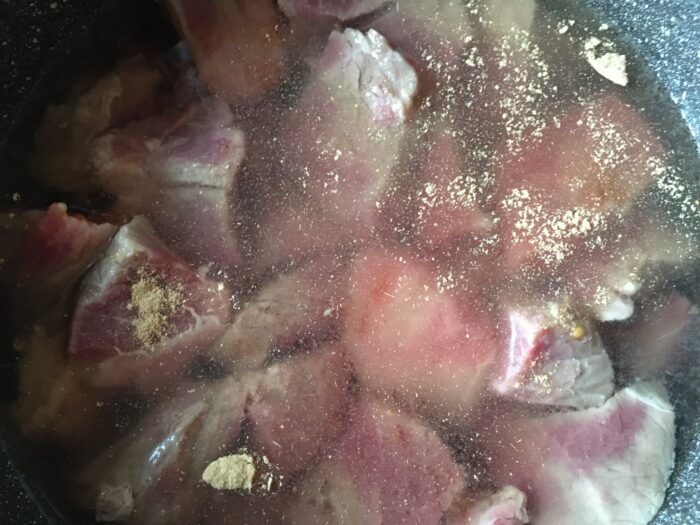 Transfer the meat and pour the marinade