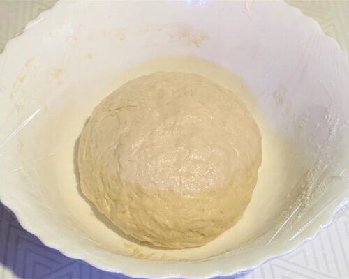 Knead the risen dough