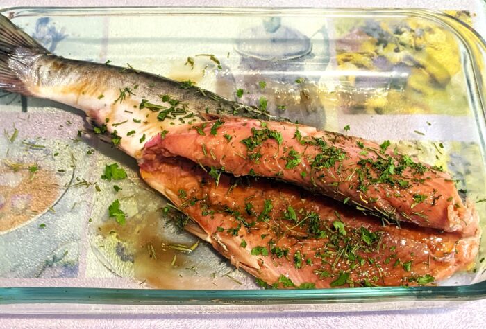 Sprinkle with aromatic herbs