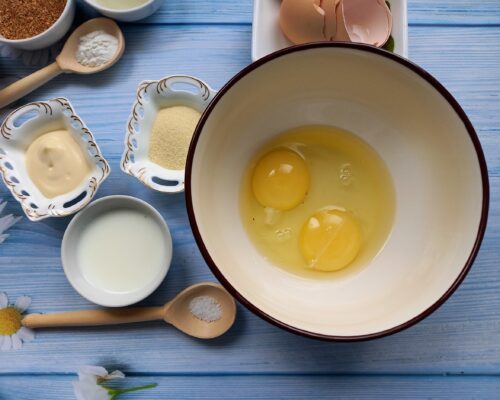 Crack the eggs into a heatproof bowl
