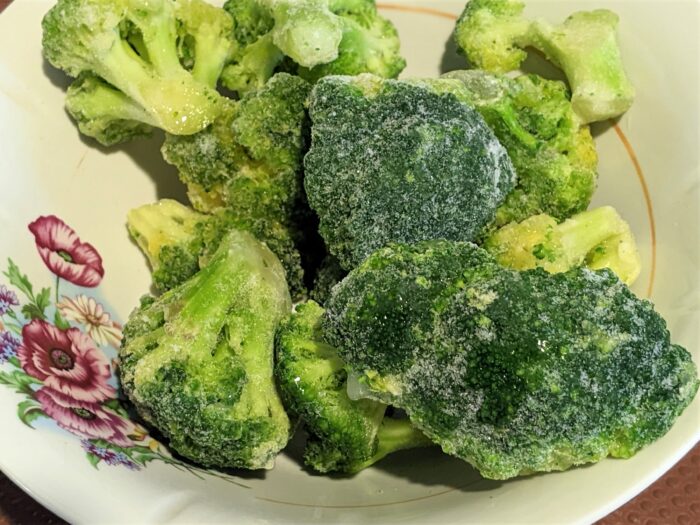 place the broccoli in boiling salted water