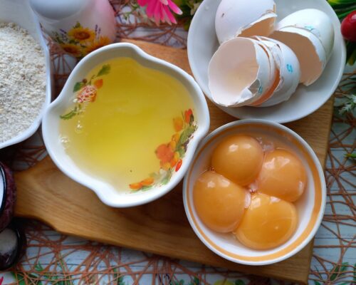 Separate the egg yolks and whites